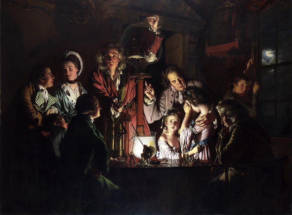A painting of an 18th century scientific experiment